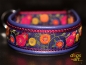 dogs-art Sunshine Flower Martingale Leather Collar - electric purple/burgundy/purple