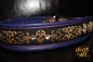 dogs-art Bling Skull Martingale Leather Collar - electric purple/lavendel/skull golden