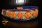 dogs-art Daisy Dot Martingale Chain Leather Collar - electric purple/orange/olive