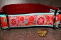 dogs-art Crazy Flower Martingale Leather Collar - red/aqua/crazy flower