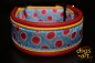 dogs-art Dotty Martingale Leather Collar - fire red/sun yellow/dotty