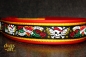 dogs-art Skulls and Roses Easy Release Buckle Leather Collar - firered/yellow/skulls