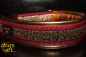 dogs-art Leo Easy Release Alu Buckle Leather Collar - gold/burgundy/leo burgundy