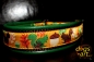 dogs-art Squirrels Martingale Leather Collar - green/brown/squirrels gold