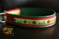 dogs-art Hedgehog Easy Release Buckle Leather Collar - green/red/hedgehog green