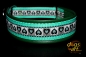 dogs-art Summer Fling Martingale Leather Collar - green/turquoise/summer fling