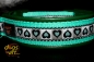 dogs-art Summer Fling Easy Release Buckle Leather Collar - green/turquoise/summer fling