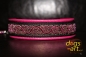 dogs-art Royal Candy Martingale Leather Collar - hot pink/black/pink