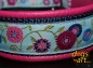 dogs-art Sunshine Flower Martingale Leather Collar - hot pink/dark blue/sunshine flower blue