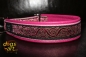 dogs-art Royal Candy Martingale Leather Collar - hot pink/pink/pink