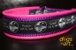 dogs-art SIDE BY SIDE Martingale Leather Collar - hotpink/purple/sidebyside