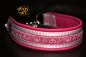 dogs-art Summer Fling Martingale Chain Leather Collar - hot pink/white/summer fling pink