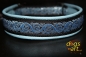 dogs-art Royal Candy Martingale Leather Collar - light blue/black/blue