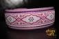 dogs-art Pink Pearl Easy Release Buckle Leather Collar - lilac/purple/pink pearl