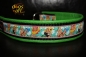 dogs-art Pin up girls Martingale Chain Leather Collar - lime/black/pin up
