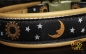 dogs-art Moonlight Easy Release Buckle Leather Collar - olive/silver/moonlight