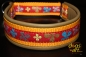dogs-art Butterfly Martingale Leather Collar - olive/sunyellow/butterfly