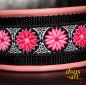 BIG-dog by dogs-art Daisy Dot Martingale Chain Leather Collar - pink/black/pink