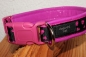 dogs-art LOVE Easy Release Buckle Leather Collar - sparkly pink/hotpink/love