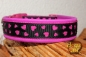 dogs-art LOVE Easy Release Buckle Leather Collar - sparkly pink/hotpink/love