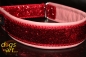 dogs-art Glitter Red Martingale Leather Collar - pink/red/glitter red