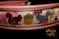 dogs-art Squirrels Martingale Chain Leather Collar - pink/silver/squirrels brown purple