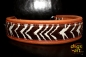 dogs-art Zebra Martingale Chain Leather Collar - pumpkin brown/orange/Zebra brown
