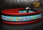 dogs-art Dragons Martingale Leather Collar - red/black/dragons