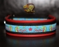 dogs-art Dragons Martingale Leather Collar - red/black/dragons