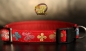 dogs-art Butterfly Easy Release Buckle Leather Collar - red/red/butterfly