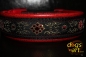 dogs-art Flower Star Easy Release Buckle Leather Collar - red two toned/black/flower star red