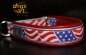 dogs-art US Flag Martingale Leather Collar - red two toned/white/us flag