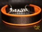 dogs-art Beautiful Plain Martingale Chain Leather Collar - tangerine/brown