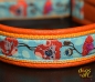 dogs-art Poppy Martingale Leather Collar- tangerine/sun yellow/poppy