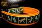 dogs-art Dragonfly Easy Release Buckle Leather Collar - tangerine/yellow/dragonfly