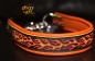 dogs-art Flames Martingale Chain Leather Collar - tangerine/yellow/flames