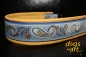 dogs-art Paisley Martingale Chain Leather Collar - yellow/blue/blue