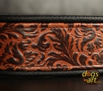 BIG-dog by dogs-art Limited Edition Easy Release Alu Buckle Leather Collar - black/embossed bronze