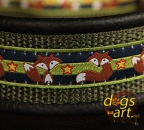 dogs-art Fox Martingale Leather Collar - black/sage/fox blue
