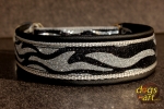dogs-art Zebra Martingale Leather Collar - black/silver/zebra silver/black